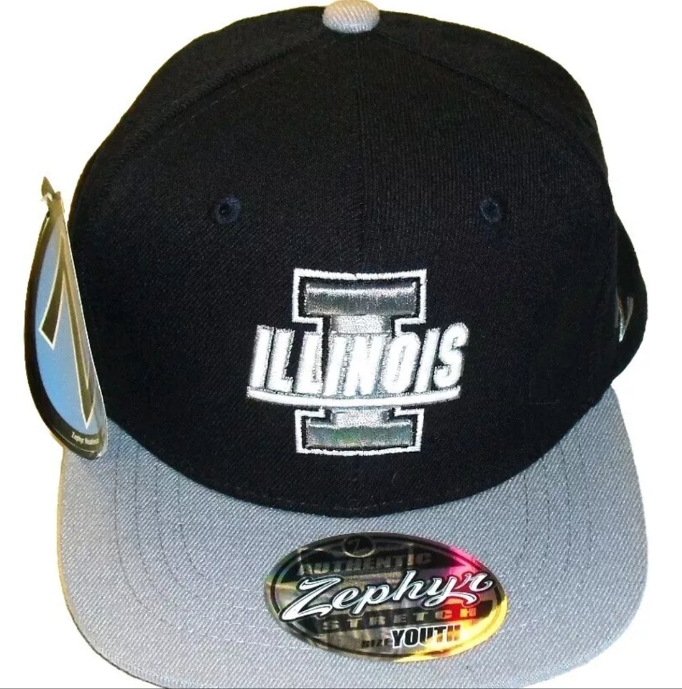 Illinois Fighting Illini Kids Youth Boys Zephyr Stretch Fit hat cap New Ncaa
